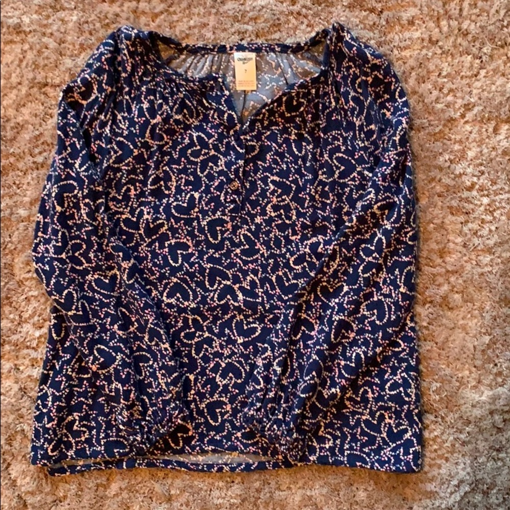 Girls Oshkosh blue print top